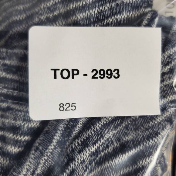 Athleta Women’s XL Long Sleeve Heathered Navy Gray Striped Top Modal Blend - Picture 8 of 8